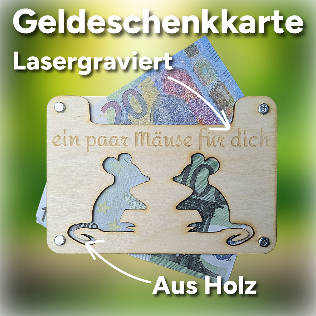 Geldgeschenk "ein paar Mäuse für dich"