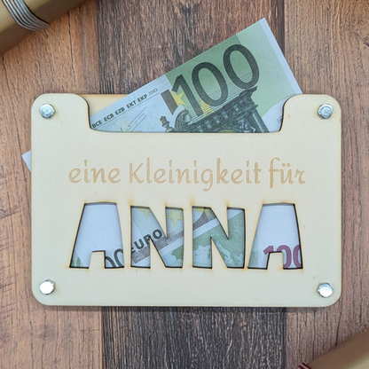 Personalisiertes Geldgeschenk mit Namen