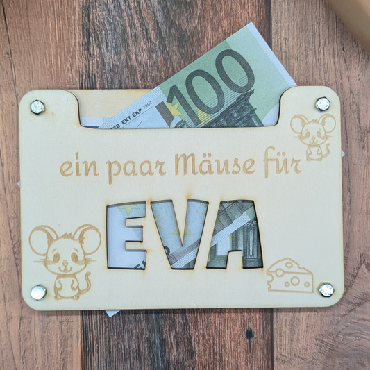 Personalisiertes Geldgeschenk "ein paar Mäuse für___"